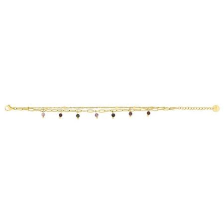 Polsera Acer Daurat Argyor-MRM (AC)403461 Baules Dobles Amb Gotes Penjolls