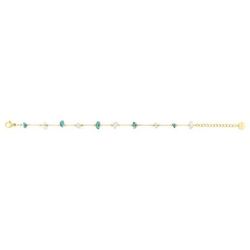 Pulsera Acero Dorado Argyor-MRM  (AC)403463 Eslabones Con Piedras Azules Y Blancas