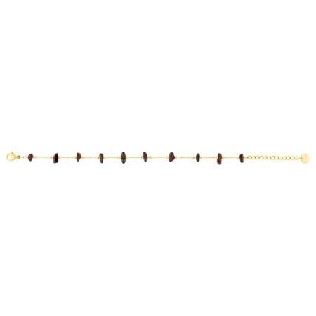 Pulsera Acero Dorado Argyor-MRM  (AC)403467 Eslabones Con Piedras Negras