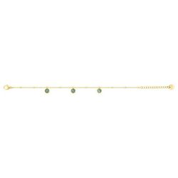 Pulsera Acero Dorado Argyor-MRM  (AC)403469 Eslabones Con Circulos Colgantes Turquesa