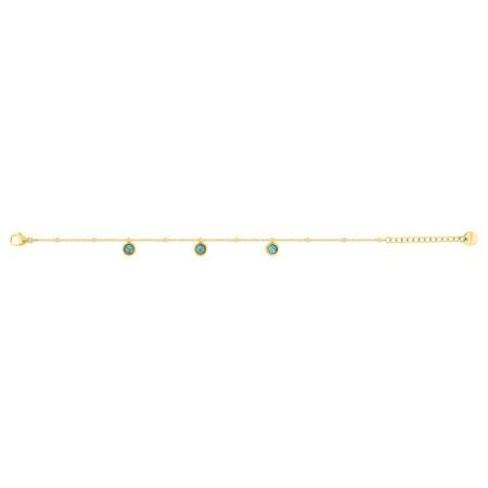 Bracelet en acier doré Argyor-MRM (AC)403469 avec cercles suspendus turquoise