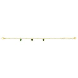 Pulsera Acero Dorado Argyor-MRM  (AC)403470 Eslabones Con Circulos Colgantes Verdes