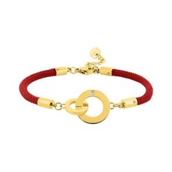 Pulsera Acero Dorado Argyor-MRM  (AC)403626 Cuerda Roja Con Aro