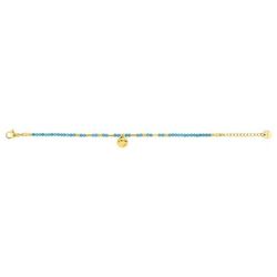 Pulsera Acero Dorado Argyor-MRM  (AC)403638 Eslabones Con Piedras Bicolor Azul