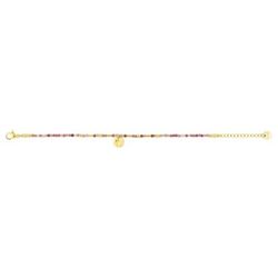 Pulsera Acero Dorado Argyor-MRM  (AC)403640 Eslabones Con Piedras Bicolor Lila