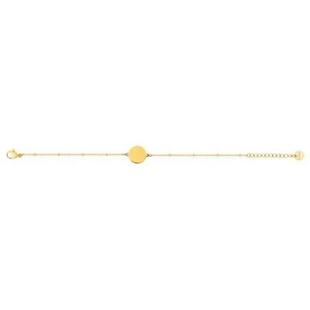 Bracelet en acier doré Argyor-MRM (AC)403823 avec maillons et plaque circulaire dorée