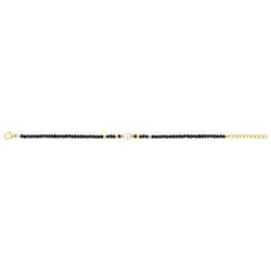 Pulsera Acero Dorado Argyor MRM (AC)403A21 Piedras Sintéticas Negras