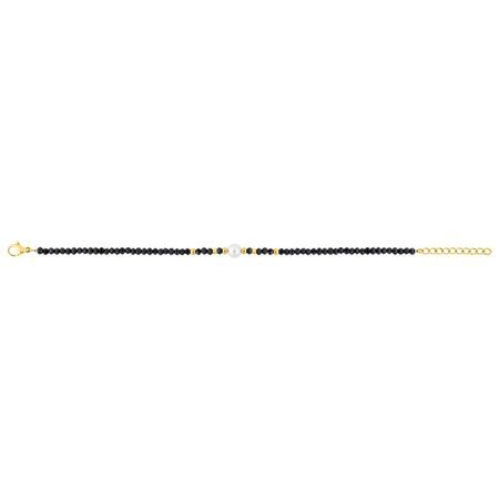 Pulsera Acero Dorado Argyor MRM (AC)403A21 Piedras Sintéticas Negras