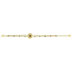 Pulsera Acero Dorado Argyor MRM (AC)403A52 Círculo Piedras Negras