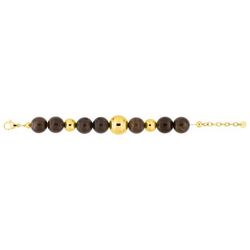 Pulsera Acero Dorado Argyor MRM (AC)403A73 Bolas Doradas & Negras