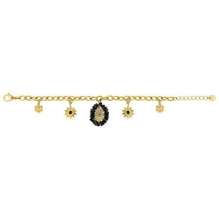 Pulsera Acero Dorado Argyor MRM (AC)403A76 Estrellas Piedras Negras