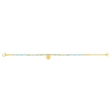 Bracelet en acier doré Argyor-MRM (AC)430643 avec maillons et pierres turquoises bicolores