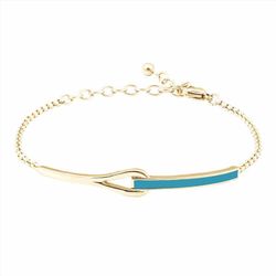Pulsera Acero Dorado B16491 Cadena Franja Verde