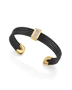 Pulsera Acero Dorado Bicolor Negro Viceroy 15194P01010 Múltiples Cables Unidos Barra Circonitas