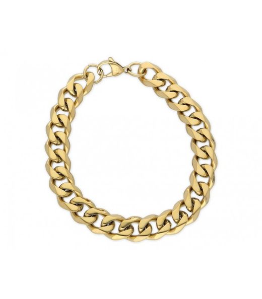Men's Gold Steel Bracelet 21cm x 11mm Liska 847BR255-D Chain