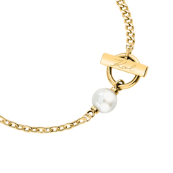 Pulsera Acero Dorado Karl Lagerfeld Mujer KLAYR13 Perla 8mm