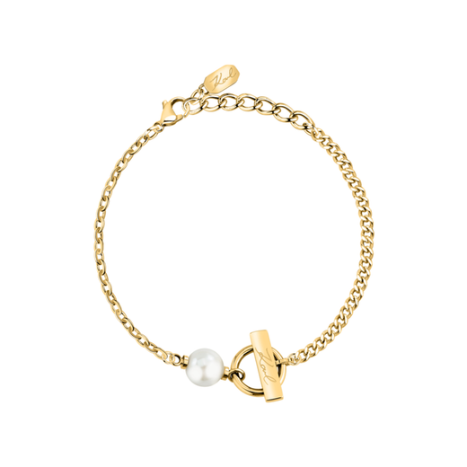 Pulsera Acero Dorado Karl Lagerfeld Mujer KLAYR13 Perla 8mm