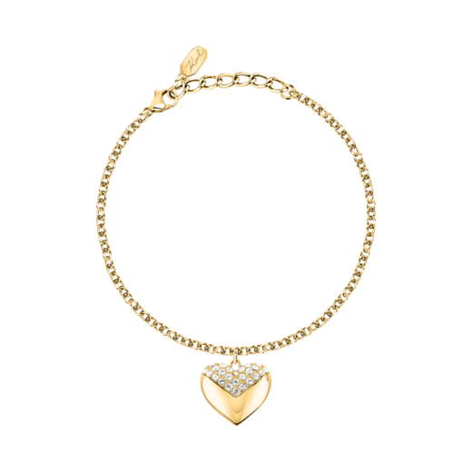Pulsera Acero Dorado Karl Lagerfeld Mujer KLBJW05 Corazón Circonitas