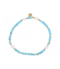 Pulsera Acero Dorado Liska Mujer SHA140-5 Turquesa Perla