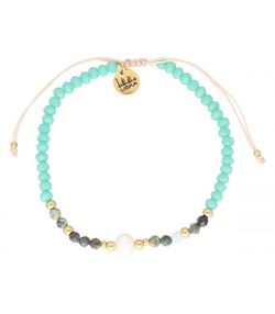 Pulsera Acero Dorado Liska Mujer SHA200 Piedras Naturales Perla