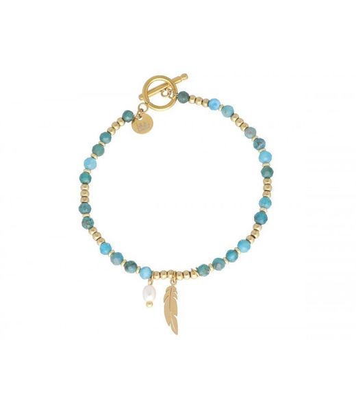 Pulsera Acero Dorado Liska Mujer SHA213BR Pluma