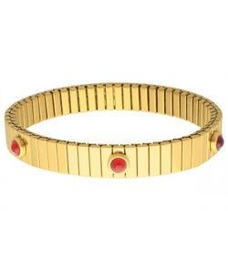 Pulsera Acero Dorado Liska Mujer SHA215BR-R Aventurina Roja