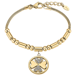 Pulsera Acero Dorado Lotus Style Mujer LS2467-2/2 Trébol Circonitas