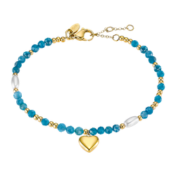 Pulsera Acero Dorado Lotus Style Mujer LS2553-2/1 Corazón Piedras Azules