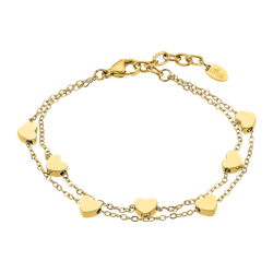Pulsera Acero Dorado Lotus Style Mujer LS2560-2/2 Corazones En Brillo