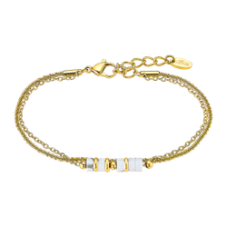 Pulsera Acero Dorado Lotus Style Mujer LS2561-2/1 Piedras Blancas