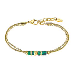 Pulsera Acero Dorado Lotus Style Mujer LS2561-2/3 Piedras Verdes