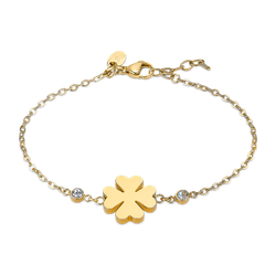 Pulsera Acero Dorado Lotus Style Mujer LS2601-2/2 Trébol Circonitas