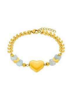Pulsera Acero Dorado Marea C02103/BC Corazón C. Piedra Aventurina Verde