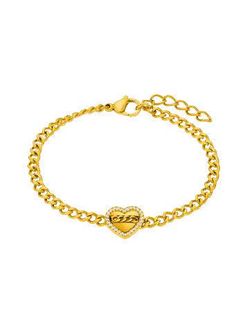 Pulsera Acero Dorado Marea C02103/BP Corazón Circonitas