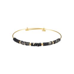 Pulsera Acero Dorado Mujer 4mm PSM0012DOAD Piedras Minerales Ágata Dendrítica