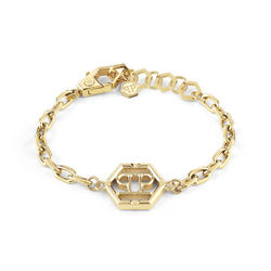 Pulsera Acero Dorado Mujer Philipp Plein PJ2AA07BU Hexágono Logo Philipp Plein