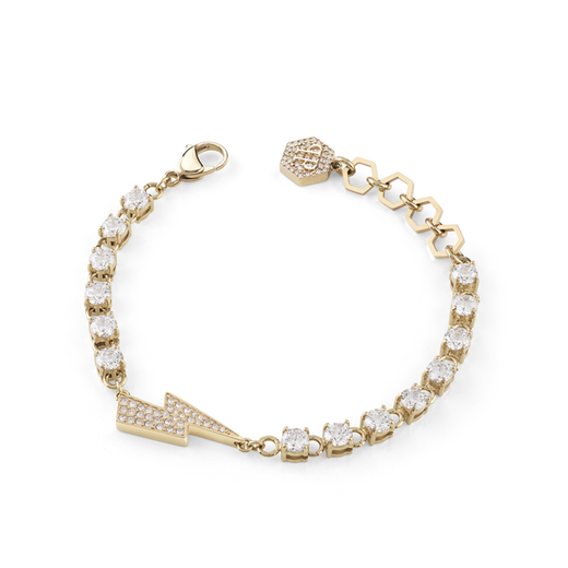 Pulsera Acero Dorado Mujer Philipp Plein PJ7EA03BU Rayo Cristales