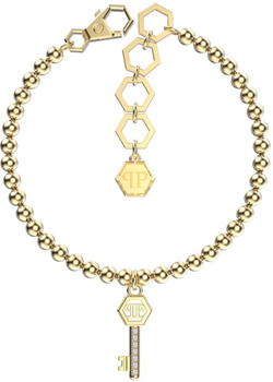 Pulsera Acero Dorado Mujer Philipp Plein PJHGA12BU Colgante Logo PP-Llave Cristales