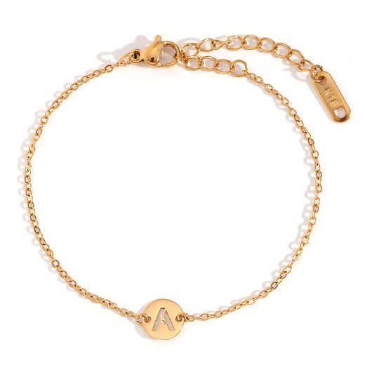 Pulsera Acero Dorado Mujer PSL0078DOA Letra A