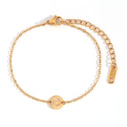 Pulsera Acero Dorado Mujer PSL0078DOC Letra C
