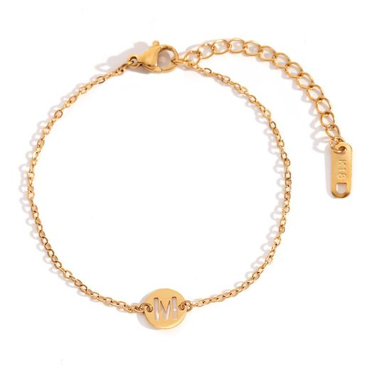 Pulsera Acero Dorado Mujer PSL0078DOM Letra M