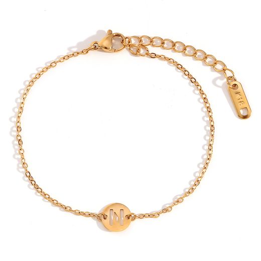 Pulsera Acero Dorado Mujer PSL0078DON Letra N