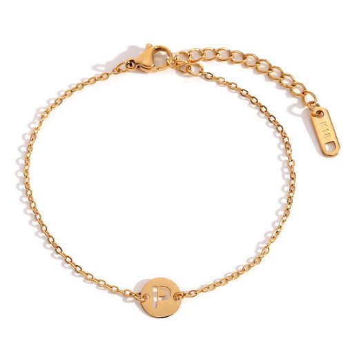 Pulsera Acero Dorado Mujer PSL0078DOP Letra P