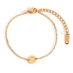 Pulsera Acero Dorado Mujer PSL0078DOQ Letra Q