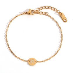 Pulsera Acero Dorado Mujer PSL0078DOR Letra R