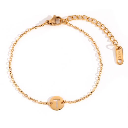 Pulsera Acero Dorado Mujer PSL0078DOT Letra T
