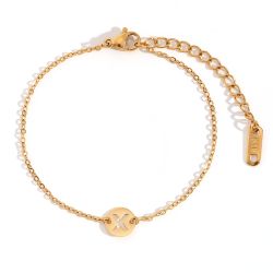 Pulsera Acero Dorado Mujer PSL0078DOX Letra X