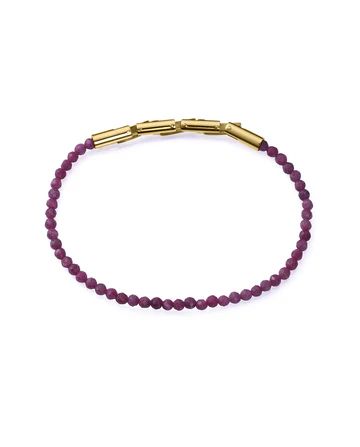 Pulsera Acero Dorado Viceroy 14350P09017 Piedras Rubíes Naturales