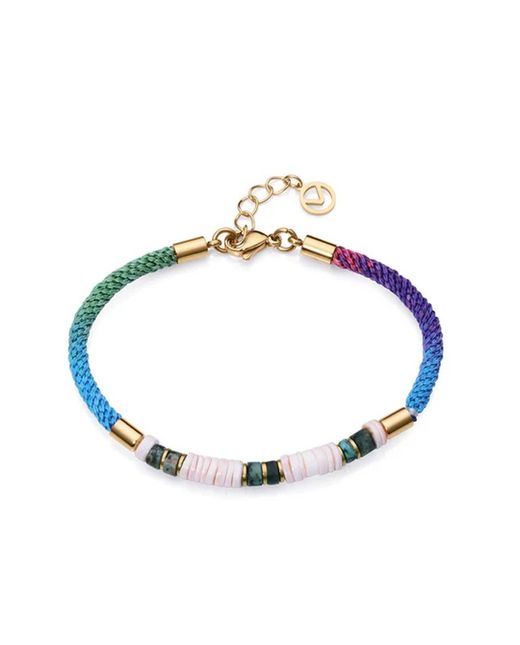 Pulseira Viceroy Feminina em Aço Dourado 14039P01019 Cordão Multicolorido com Pedras Naturais