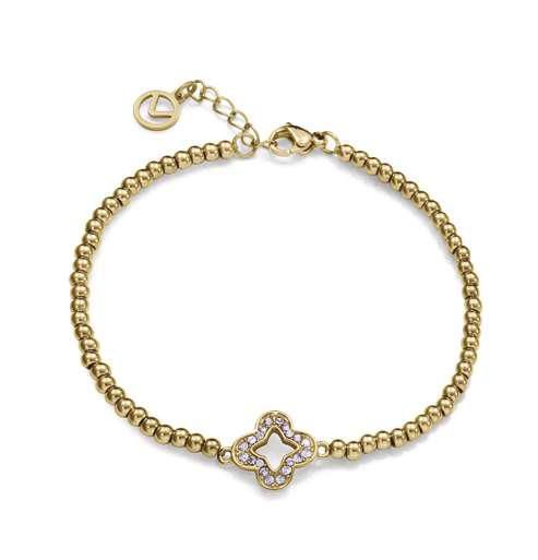 Pulsera Acero Dorado Viceroy Mujer 14454P01012 Trébol C. Circonitas